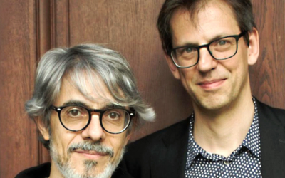 Alberto Posadas (links). Komponist und Florian Hölscher, Pianist