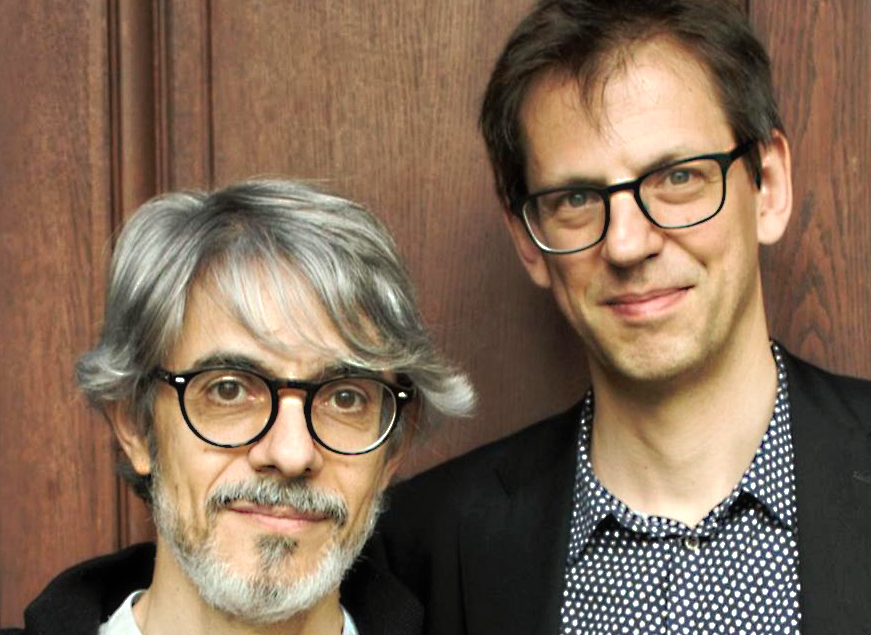 Alberto Posadas (links). Komponist und Florian Hölscher, Pianist