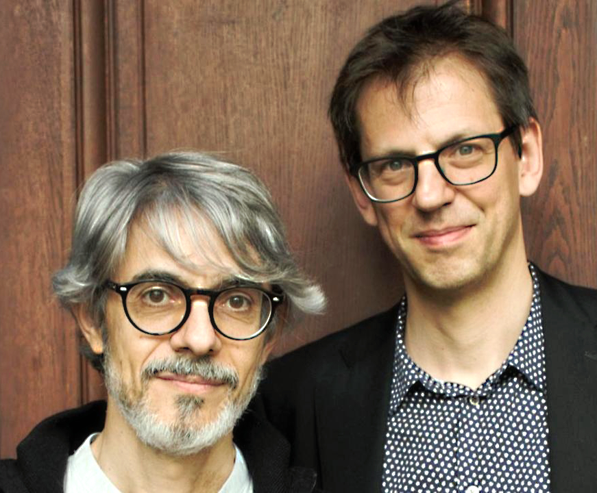 Alberto Posadas (links). Komponist und Florian Hölscher, Pianist